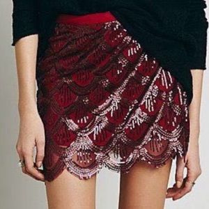 Free People Scalloped Sequin Skirt